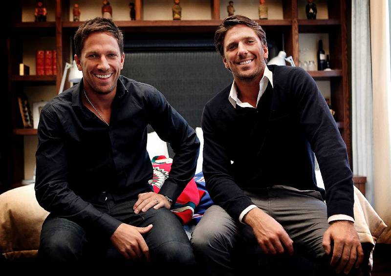 From left Henrik Lundqvist, male, and twin brother Joel Lundqvist, both ice  hockey players in