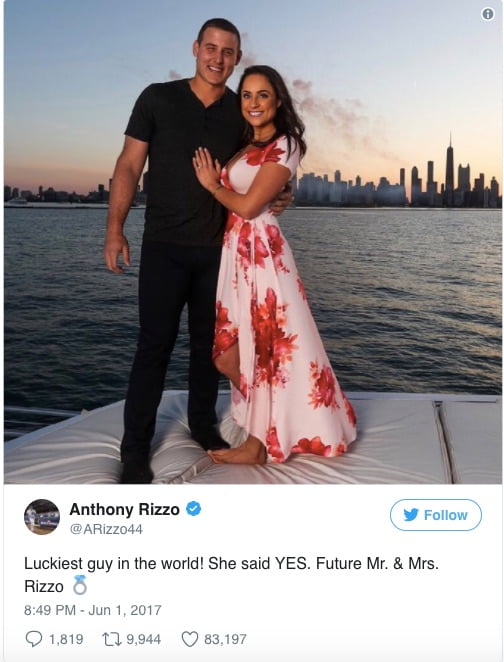 Anthony Rizzo gets engaged to girlfriend Emily Vakos