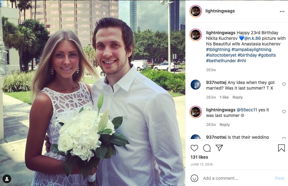 Nikita Kucherov's wife Anastasia Kucherov and their relationship