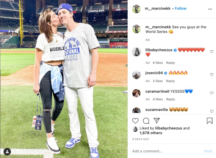 Walker Buehler with wife Mckenzie Marcinek image