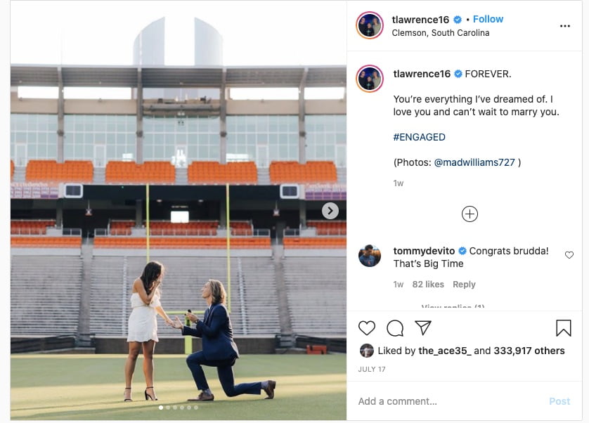 Trevor Lawrence lookalike girl Bella Martina from TikTok video attends  Clemson game