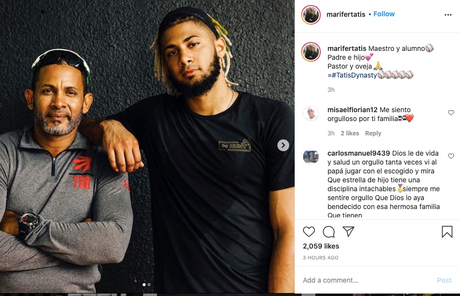 Fernando Tatis Jr with mother Maria Tatis