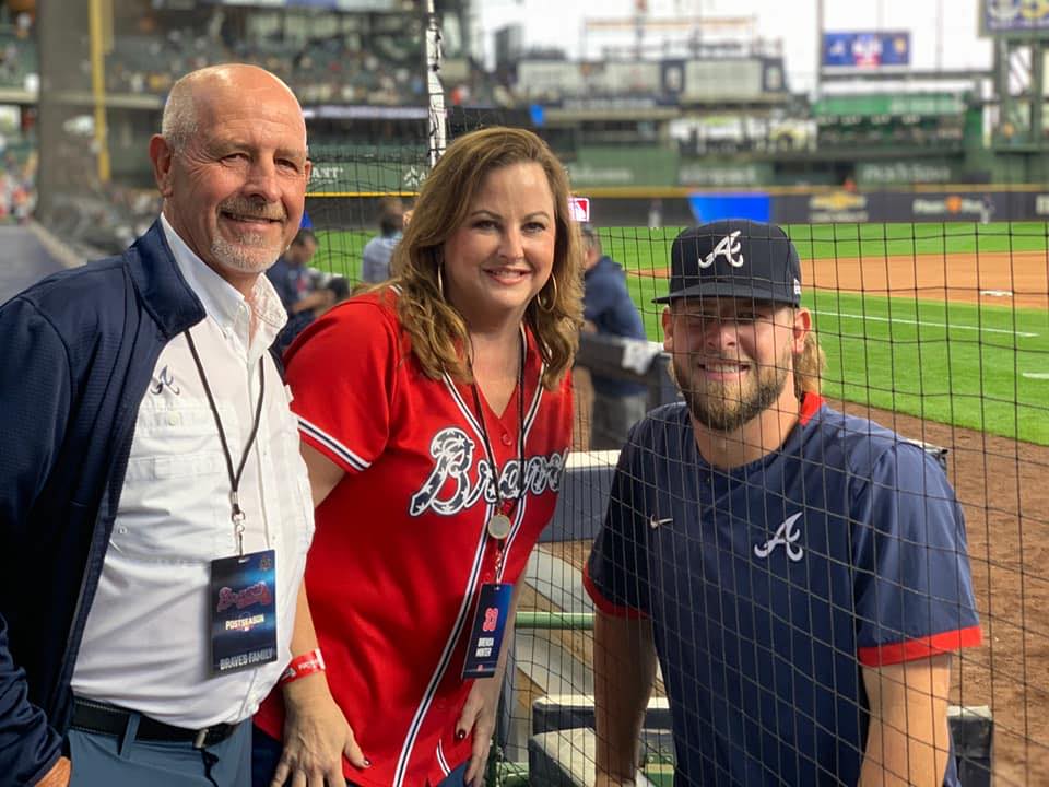 Brenda and Danny Minter, parents of Texas A&M's A.J. Minter, get a